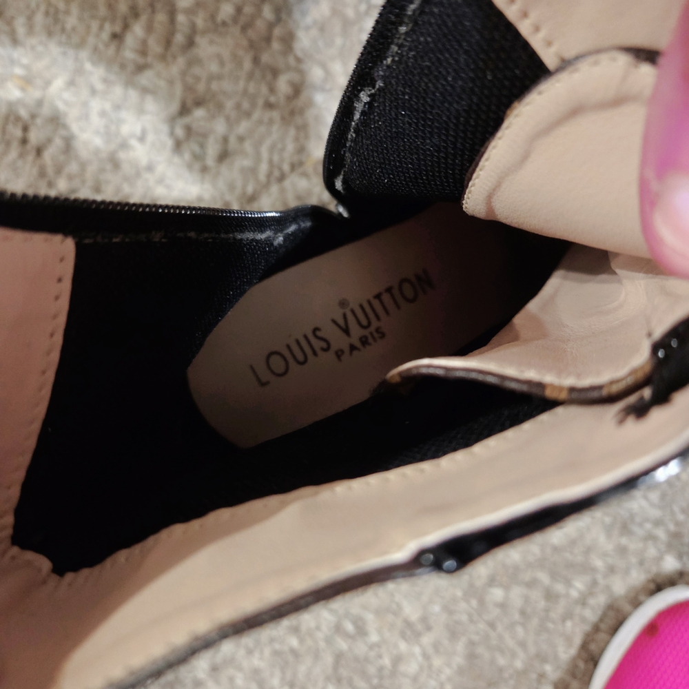 Louis Vuitton Black and Brown Heeled Boots - Picture 3 of 5
